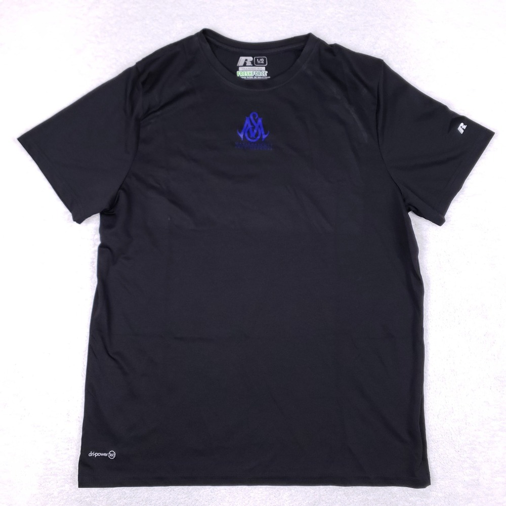 Russell Athletic Shirt Mens L Black Training Fit Performance Tee Self‎ Defense
